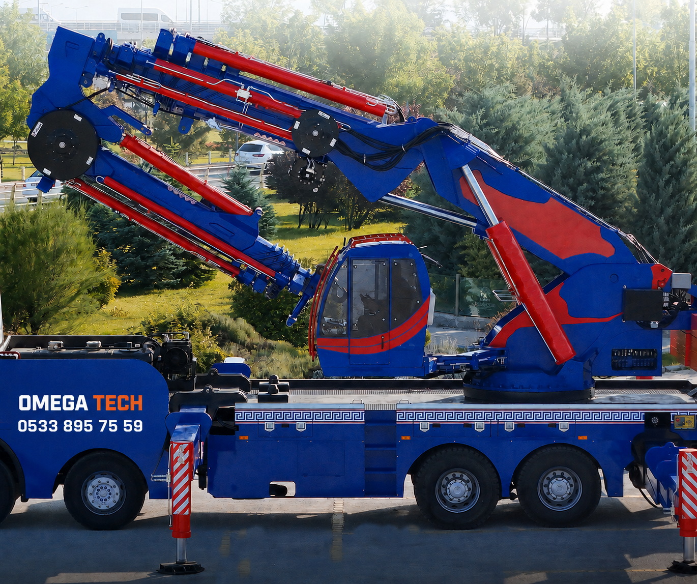 80 ton Omega Tech vincin katlanmış yakın görünümü