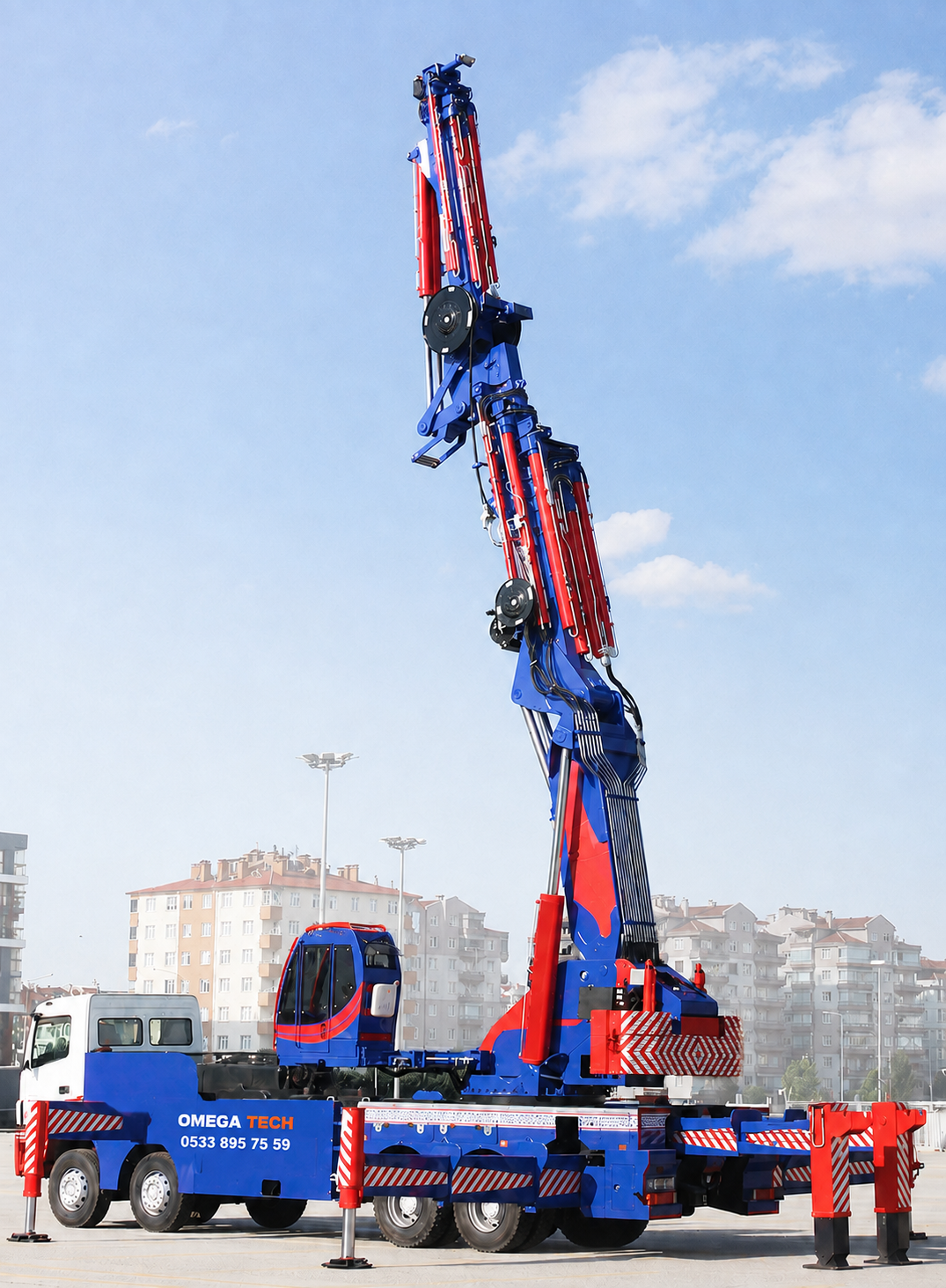 80 ton Omega Tech vincin dikey çalışma görünümü