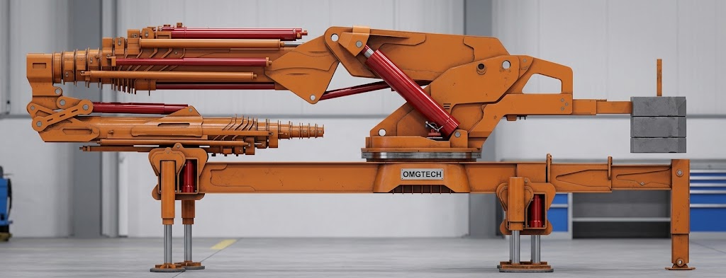 160 ton vinç katlanmış yan görünümü