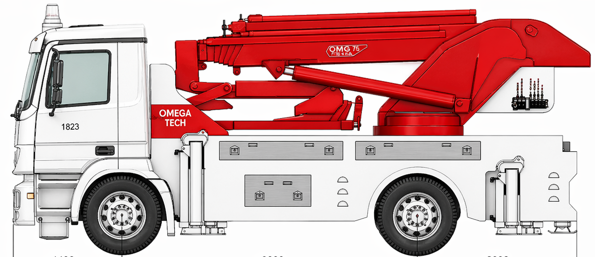 Omega Tech 25 ton teleskopik kırmalı KT vinç