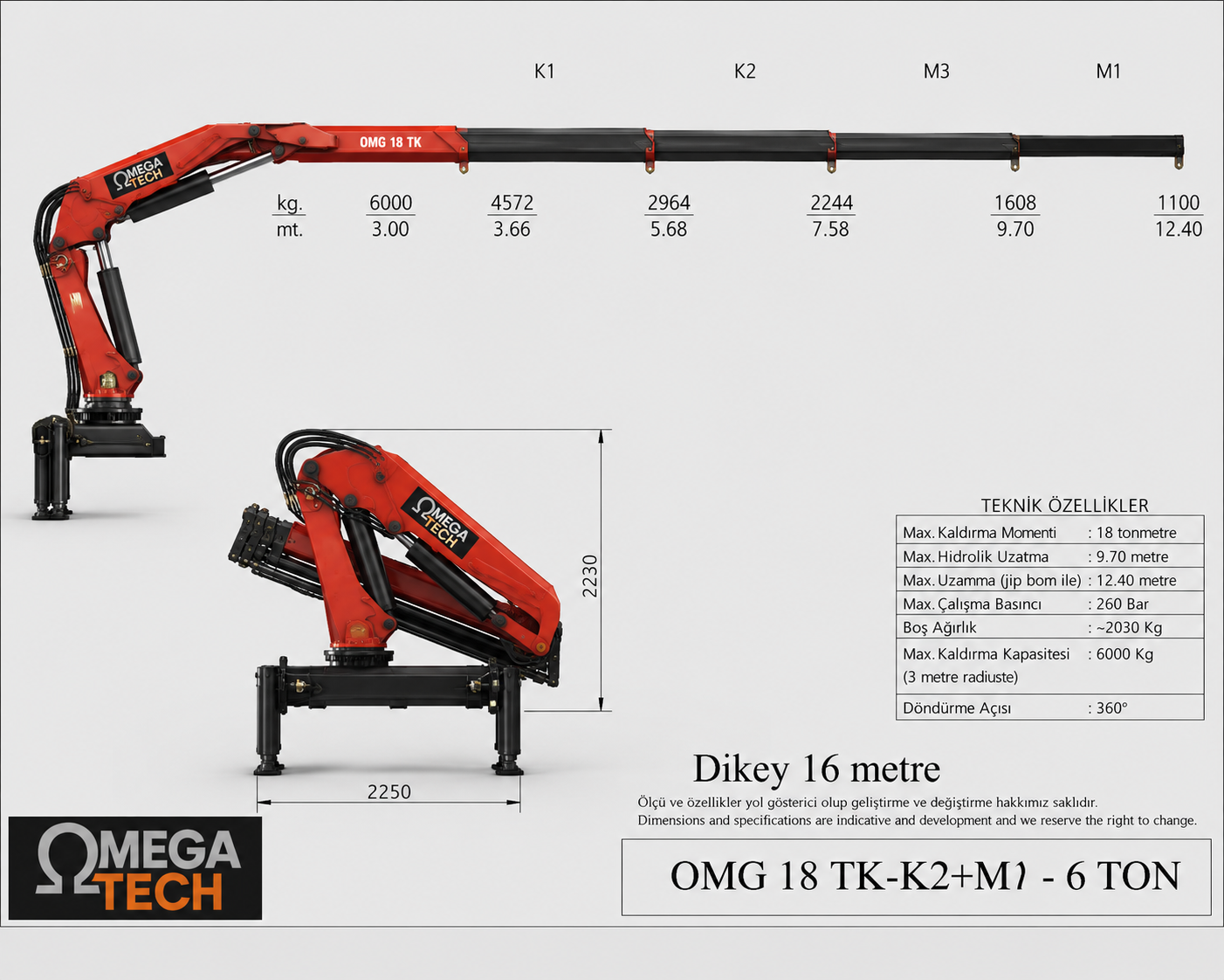 6 Ton tam katlanır vinç